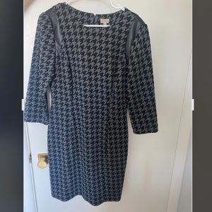 Daniel Cremieux brand leather stripe houndstooth dress